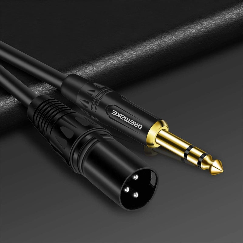 DREMAKE 50 FT 6.35 mm 1/4 Inch TRS Male to XLR Male Audio Stereo Mic Cable Gold Plated 1/4 Inch Male to XLR Male Balanced Cable for Microphones, Speakers, Stage, DJ and More - Black - Image 4